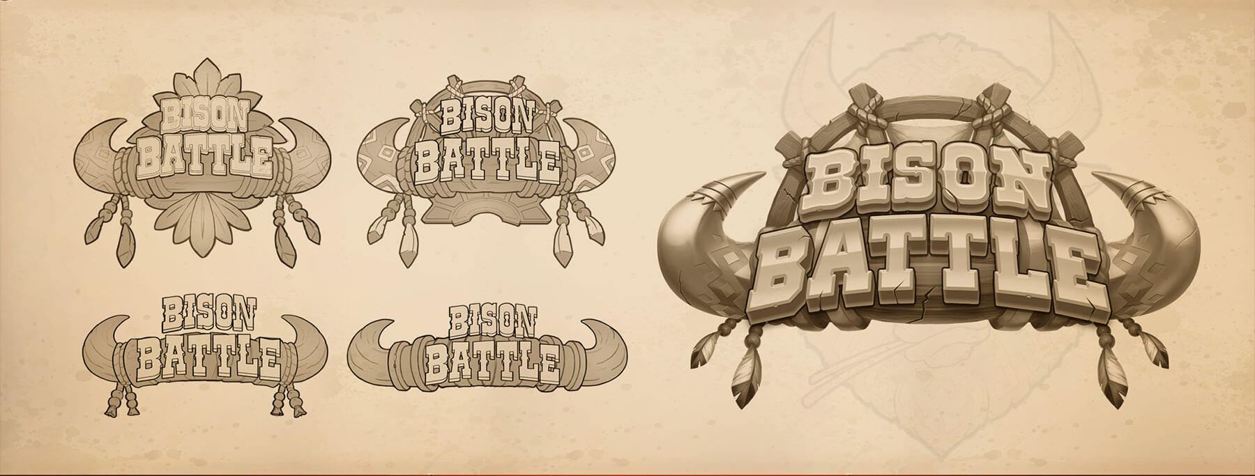 Bison Battle slot logo concept