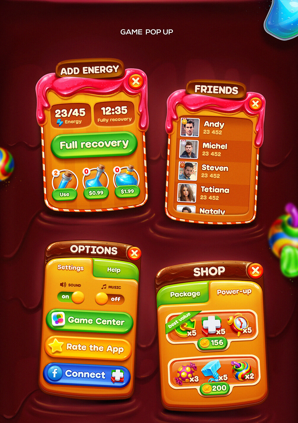 Candy Cruise mobile game UI