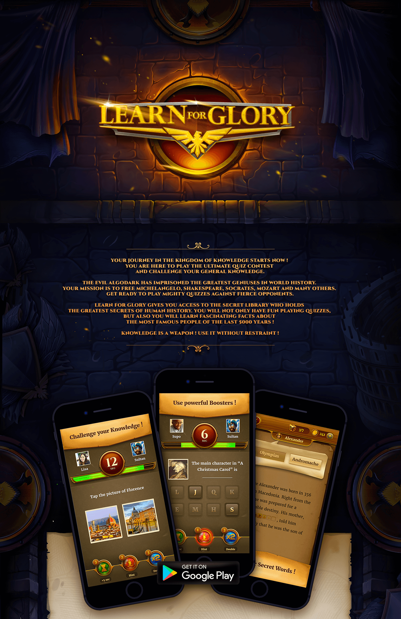 Learn for Glory mobile game art