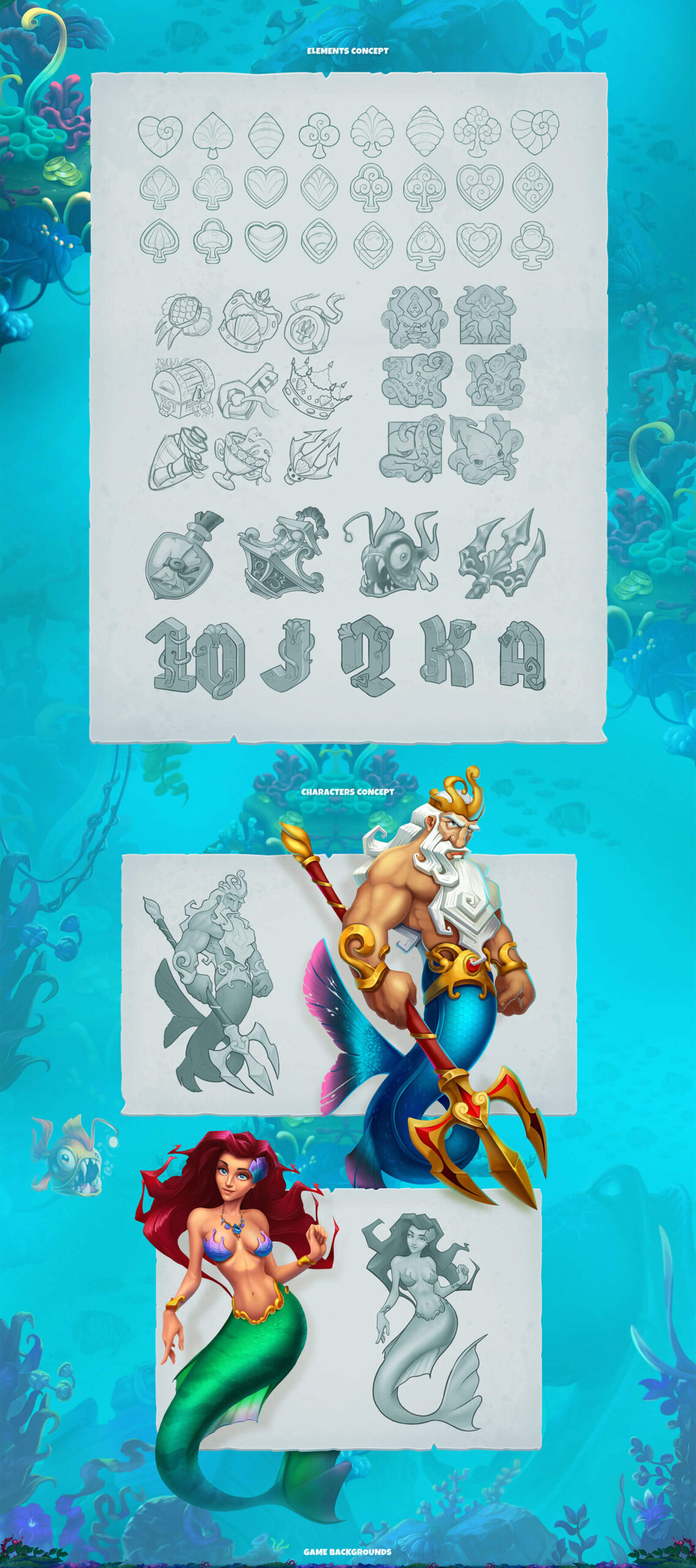 Ocean Kingdom slot machine concept art