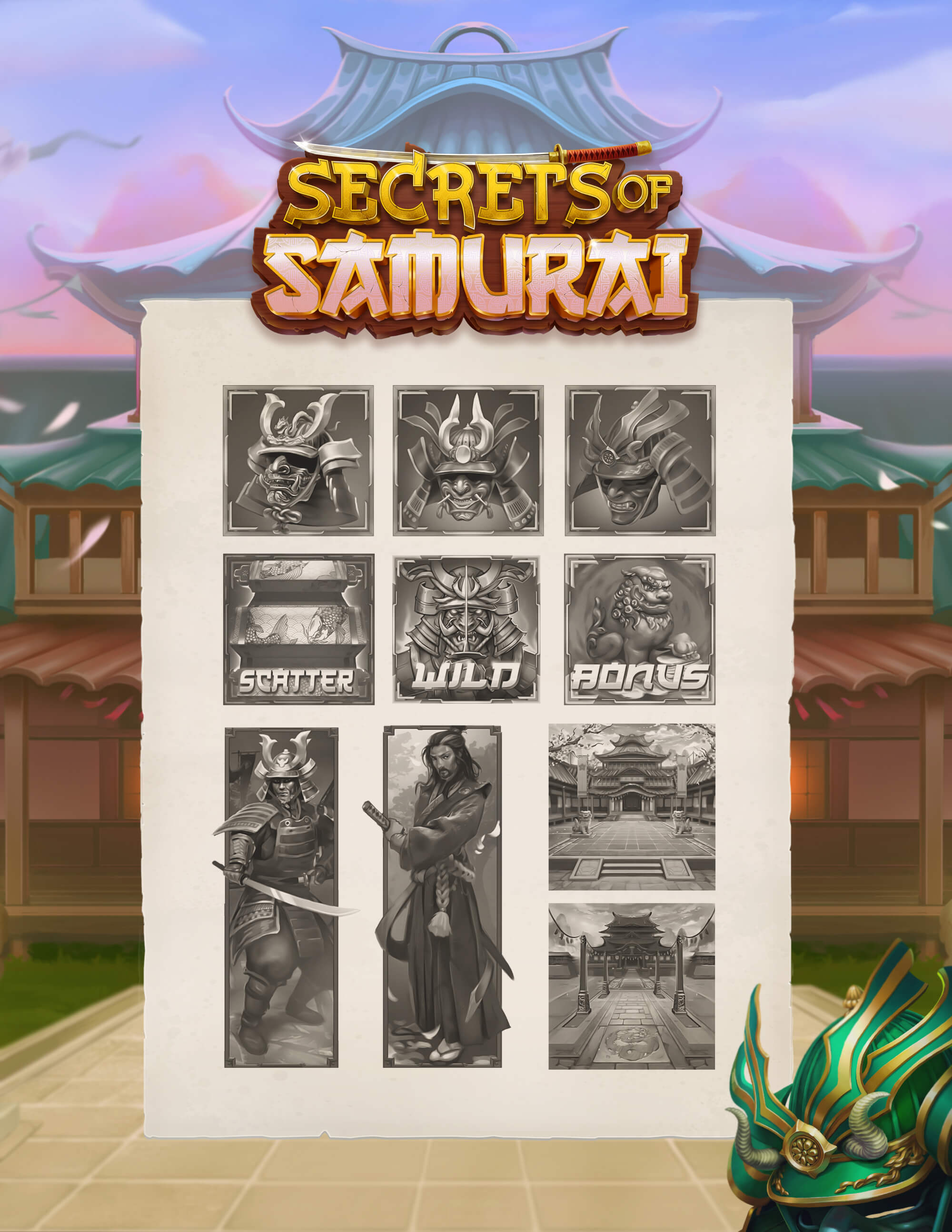 Secrets Of Samurai slot machine concept art