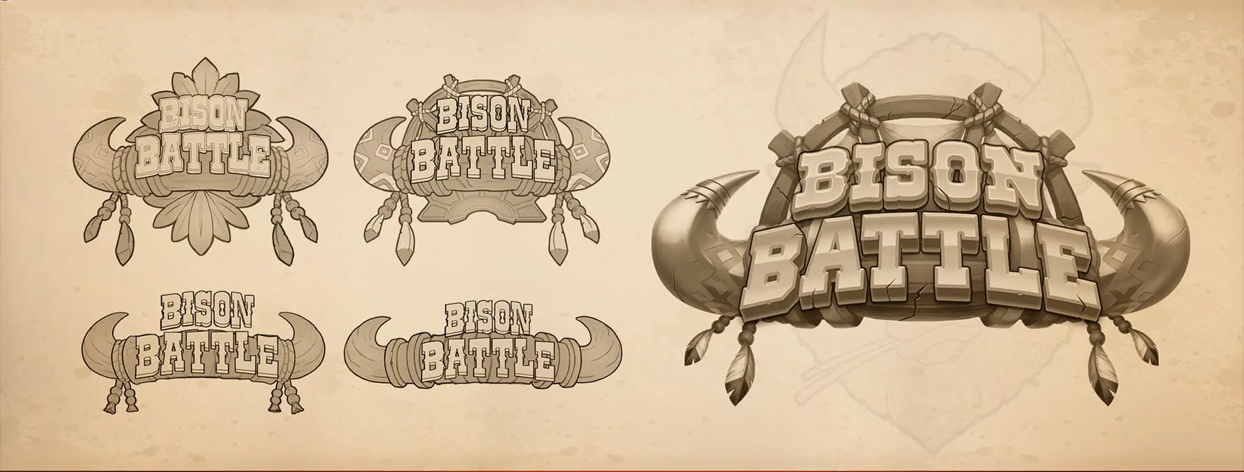 Bison Battle slot logo concept